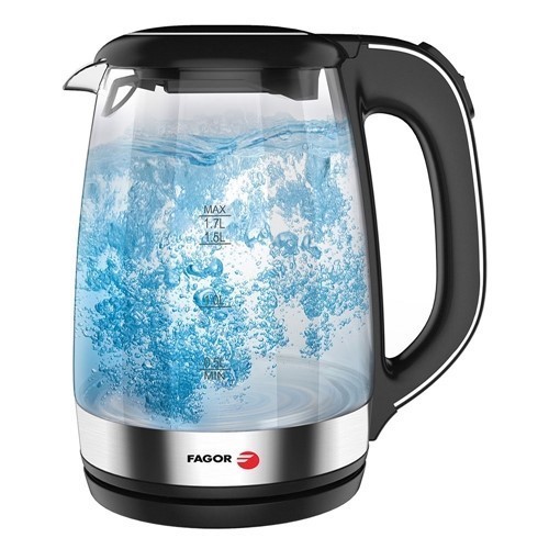 HERVIDOR AGUA FAGOR KEC8058-GS NEGRO/CRISTAL 1.7L
